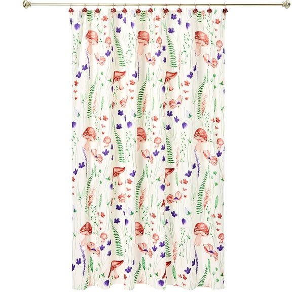 Spring Mushroom Shower Curtain, Bath Rug, Hand Towels, Valance or Hooks