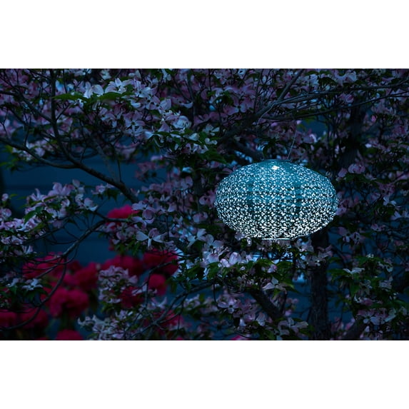 Soji Stella Oval Solar Lantern 14"-Emerald