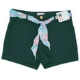 thumbnail image 1 of Stella Parker Women's Stylish Belted Short w/ Printed Waist Scarf Navy Size 12, 1 of 6