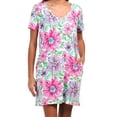 thumbnail image 1 of Stella Parker Women's Upf 30+ Garden Floral Print Beach Cover-up Mini Dress, 1 of 2