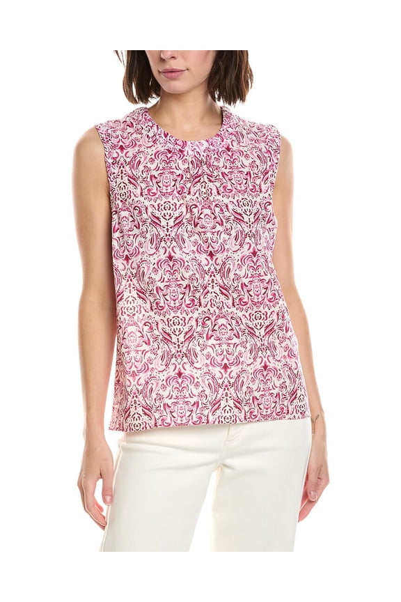 womens Willa Linen-Blend Top, s, Pink