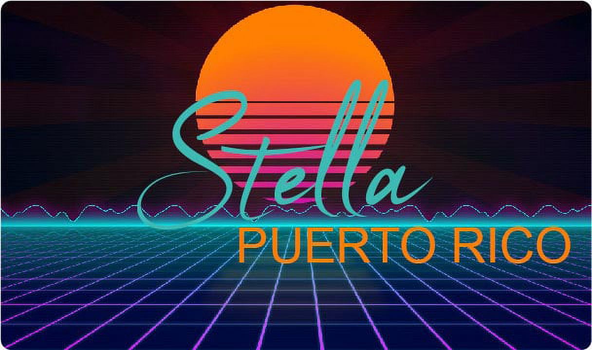 Stella Puerto Rico 4 X 2.25Inch Vinyl Decal Stiker Retro Neon Design