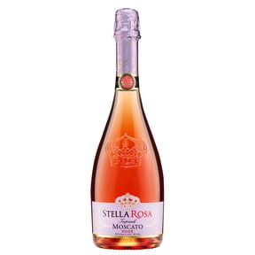 Stella Rosa Moscato Sparkling Semi-Sweet Rose Wine, 750ml Glass Bottle, Piedmont, Italy