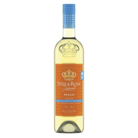 Stella Rosa Naturals Peach Non-Alcoholic Semi-Sweet Wine 750ml Glass Bottle Piedmont Italy