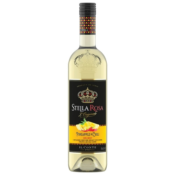 Stella Rosa Pineapple Chili Semi-Sweet Moscato White Wine, 750ml Glass Bottle, Piedmont Italy