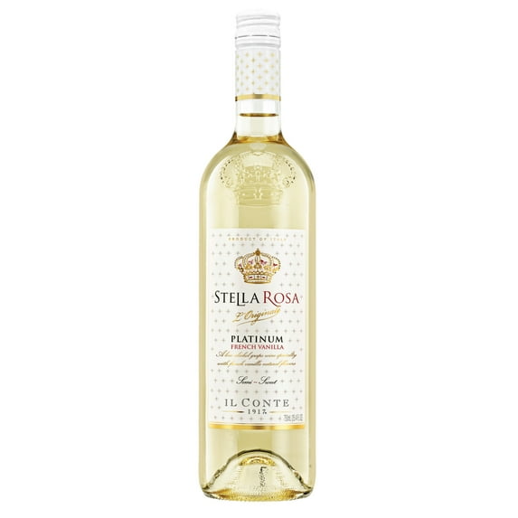 Stella Rosa Platinum French Vanilla Semi-Sweet Moscato White Wine 750ml Glass Bottle Piedmont Italy