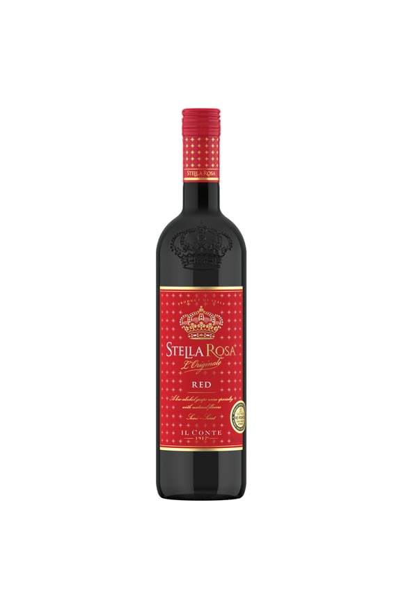 Red Semi-Sweet Semi-Sparkling Wine, 750ml, 5% ABV, Flavors of Raspberry, Strawberry, and Plum