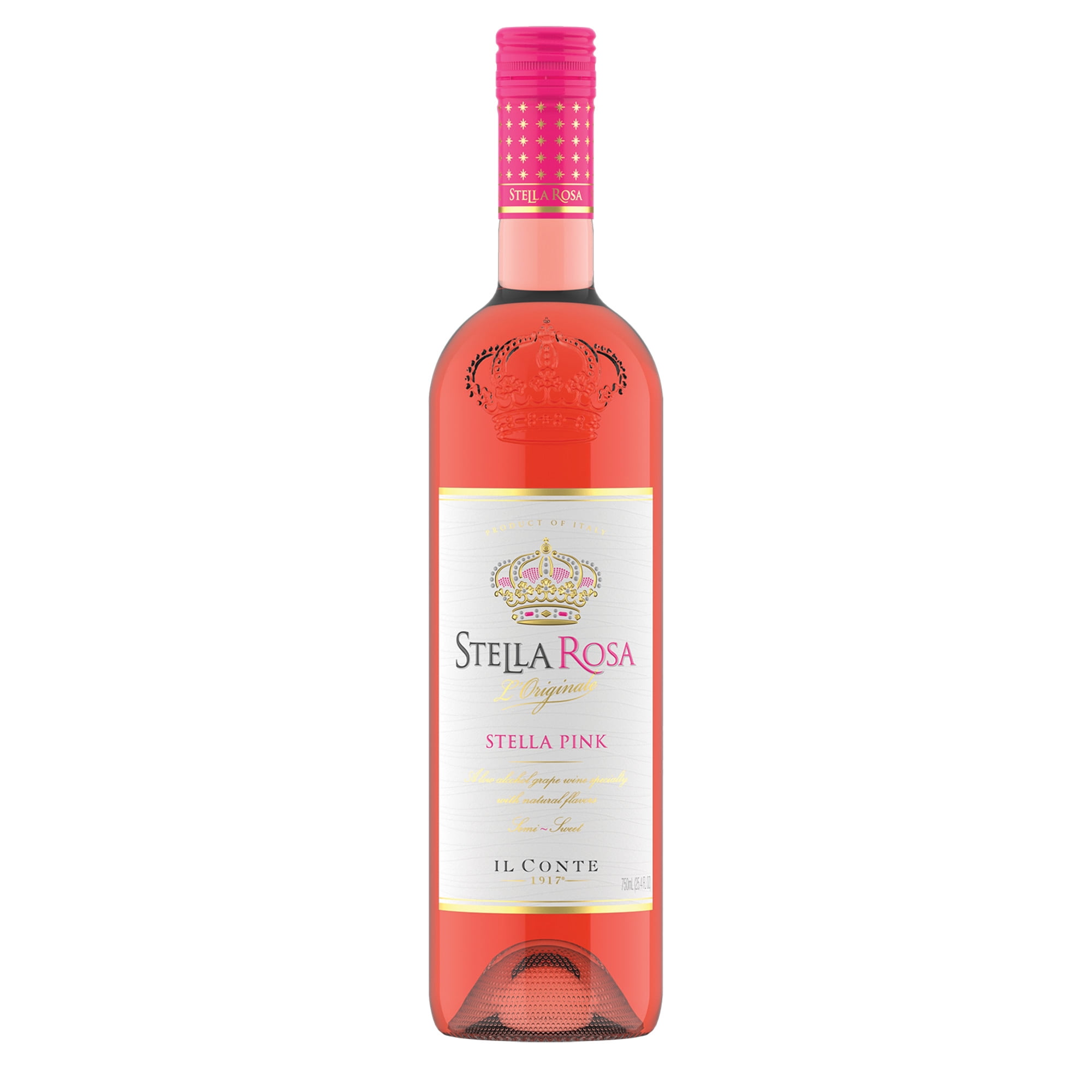 Stella Rosa Stella Pink Semi-Sweet Rose Wine, 750ml Glass Bottle, Piedmont, Italy