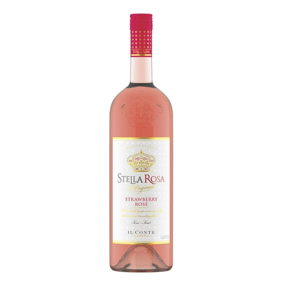 Stella Rosa Strawberry Rose Semi-Sweet Rose Wine, 1.5L Glass Bottle Piedmont Italy