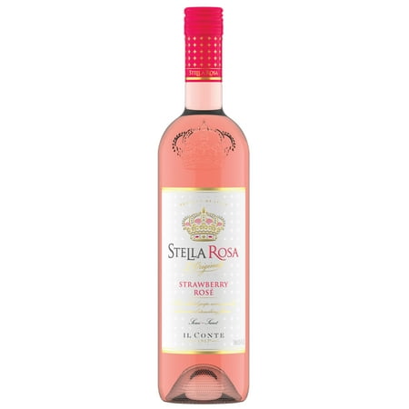 Stella Rosa Strawberry Rose Semi-Sweet Rose Wine, 750ml Glass Bottle, Piedmont Italy