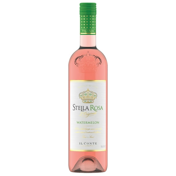 Stella Rosa Watermelon Semi-Sweet Moscato Rose Wine, 750ml Glass Bottle, Piedmont, Italy
