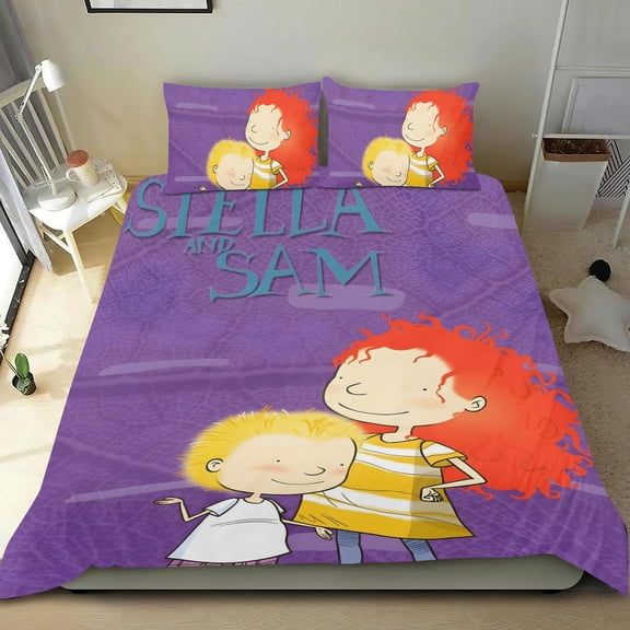 Stella & Sam-themed Bed Sheet Set Three Piece Set Comfortable And Skin Friendly Unique Design Home Decor Gifts For Family Friends fans54''x79''（135cm*200cm）