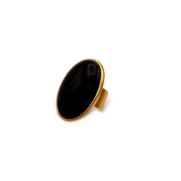 Stella Statement Ring in Black Agate