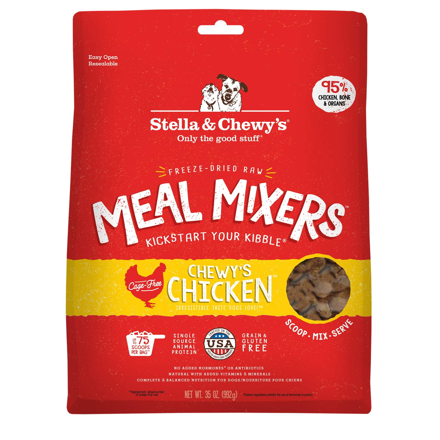 Stella & Chewy's Freeze-Dried Raw Meal Mixers Dog Food Topper Chewy's Chicken Recipe - 35 Ounce Bag