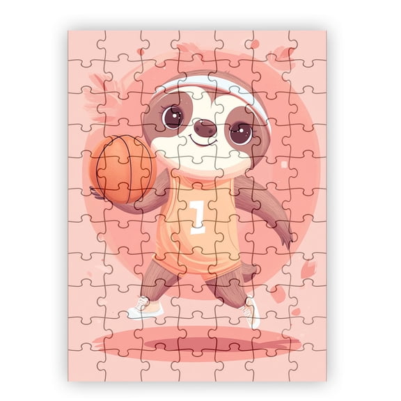 Stella the Slam dunk Sloth Jigsaw Puzzle by Dancing Littles Jungle - 88 Pieces