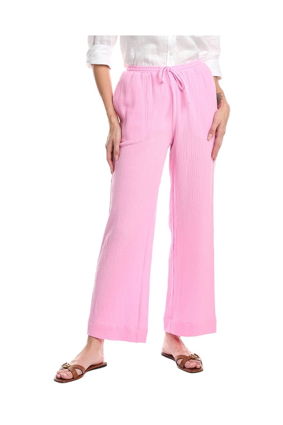 womens  Maya Double Gauze Relaxed Pant, m, Pink