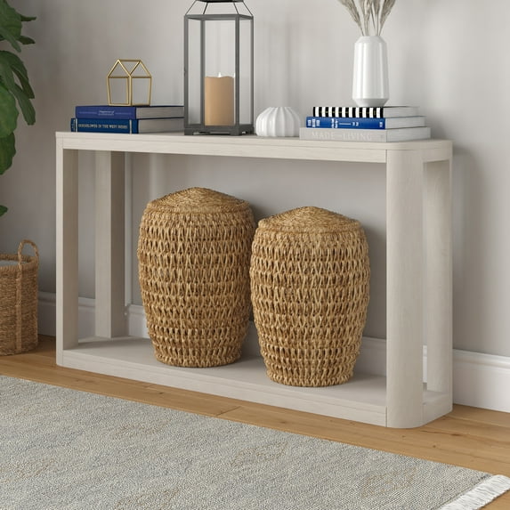 Evelyn&Zoe Modern/Contemporary 52" Wide Alder White Console Table