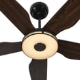 thumbnail image 1 of CARRO Stellan 52-inch Indoor/Outdoor Smart Ceiling Fan, Dimmable LED Light Kit & Remote, Works with Alexa/Google Home/Siri Black/DarkBrown, 1 of 5