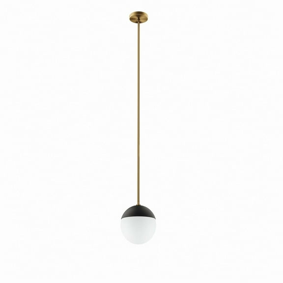 Modway Stellar 1-Light Pendant Light in Opal Satin Brass