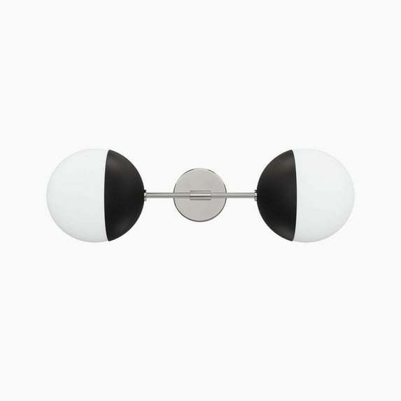 Stellar 2-Light Wall Sconce Opal Polished Nickel