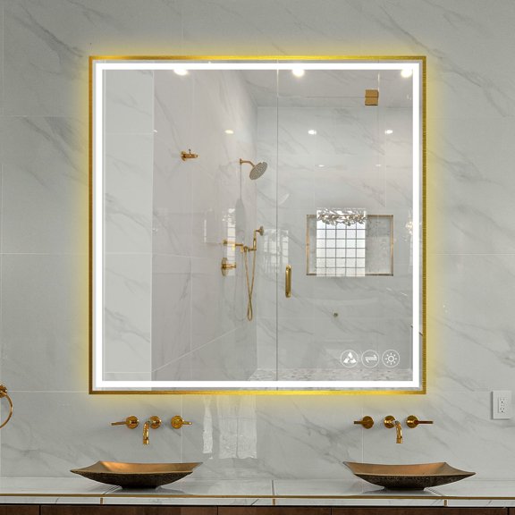 Blossom Kitchen & Bath Stellar 36" LED Mirror, Brushed Gold Frame, Color and Brightness Adjustable