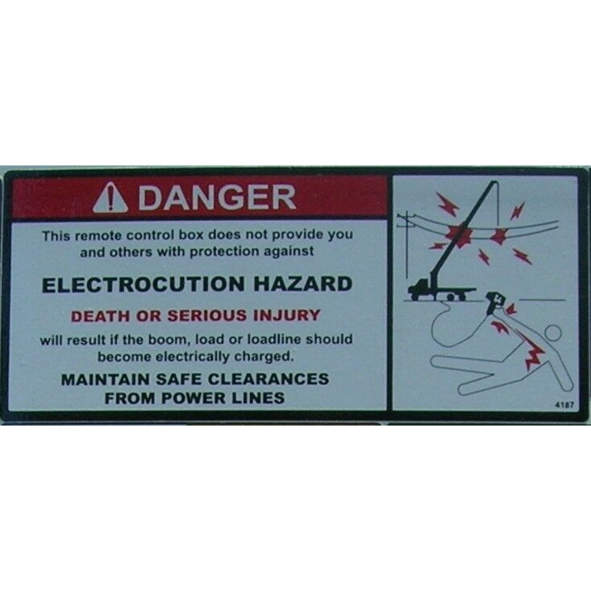 Stellar 4187, DECAL DANGER REMT ELECTROCUTN LARGE