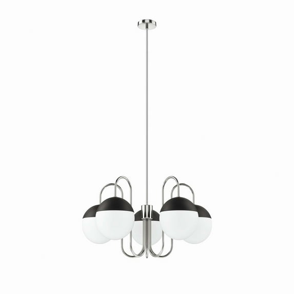 Modway Stellar 5-Light Chandelier in Opal Polished Nickel