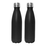 Stellar Black 2 Pack Cola Water Bottle, 17 ounce double wall 18/8 stainless steel thermal bottle.