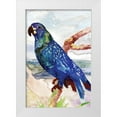 thumbnail image 1 of Stellar Design Studio 11x14 White Modern Wood Framed Museum Art Print Titled - Blue Parrot on Branch 2, 1 of 4