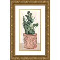 thumbnail image 1 of Stellar Design Studio 11x18 Gold Ornate Wood Framed with Double Matting Museum Art Print Titled - Cactus in Pot 1, 1 of 4