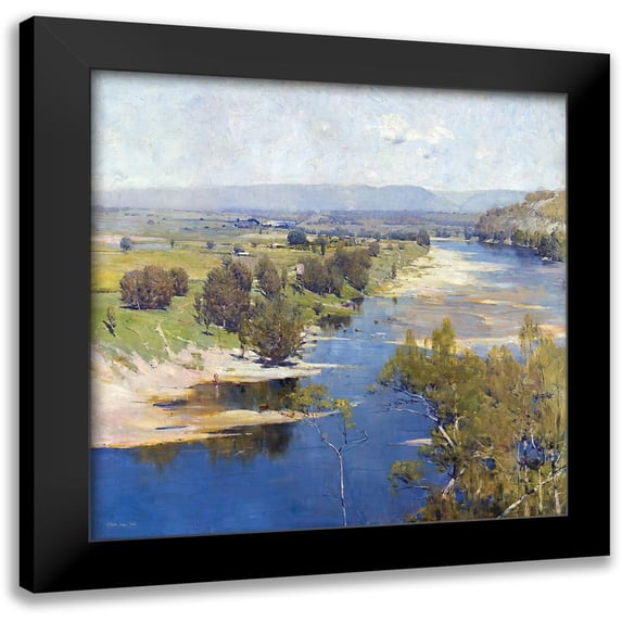 Stellar Design Studio 12x12 Black Modern Framed Museum Art Print Titled - Arthur Streeton - Cremorne Pastoral