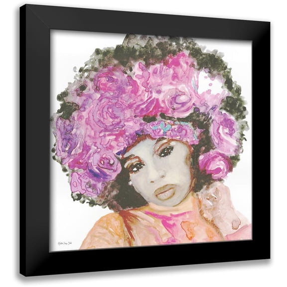 Stellar Design Studio 12x12 Black Modern Framed Museum Art Print Titled - Floral Crown 3