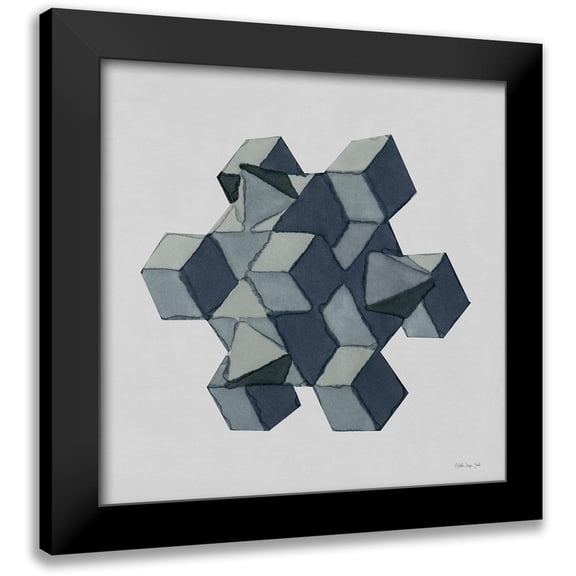 Stellar Design Studio 12x12 Black Modern Framed Museum Art Print Titled - Geo 4