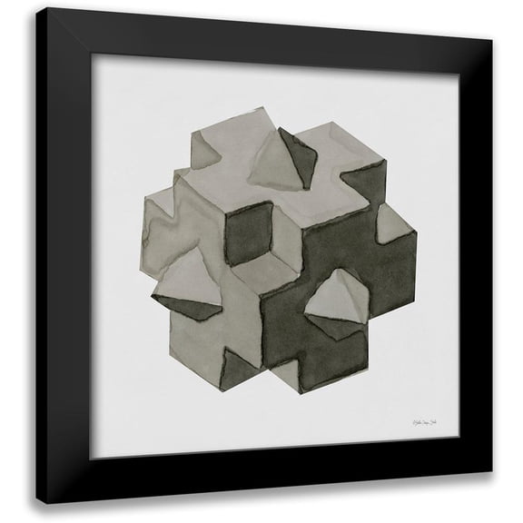 Stellar Design Studio 12x12 Black Modern Framed Museum Art Print Titled - Geo 5