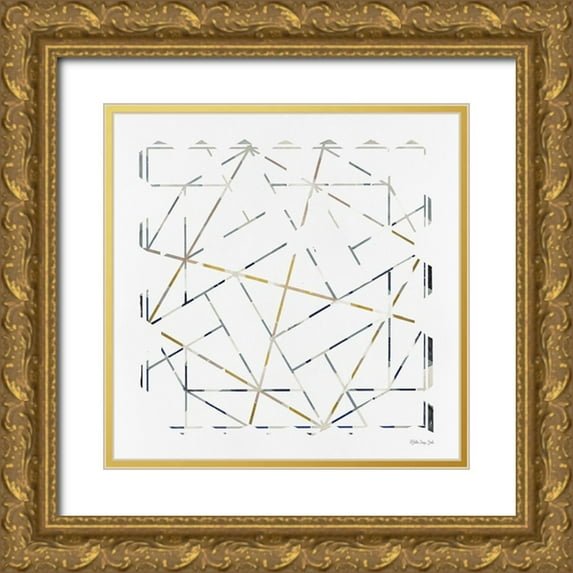 Stellar Design Studio 12x12 Gold Ornate Wood Framed with Double Matting Museum Art Print Titled - Mosaic 1