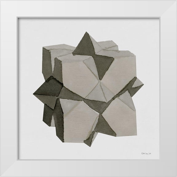 Stellar Design Studio 12x12 White Modern Wood Framed Museum Art Print Titled - Geo 6