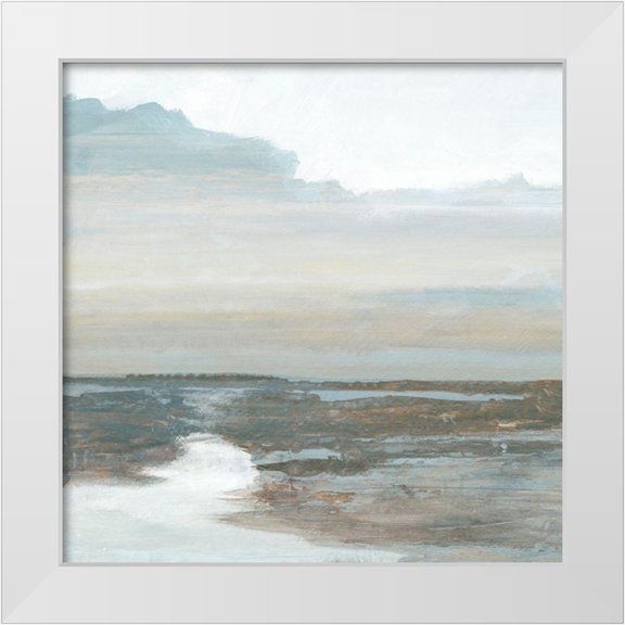 Stellar Design Studio 12x12 White Modern Wood Framed Museum Art Print Titled - Seaside Study