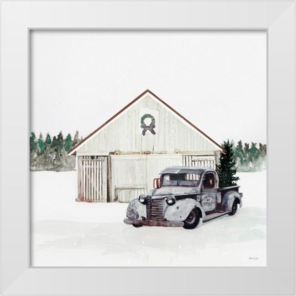 Stellar Design Studio 12x12 White Modern Wood Framed Museum Art Print Titled - Tree Farm