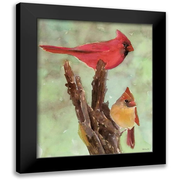 Stellar Design Studio 12x14 Black Modern Framed Museum Art Print Titled - Cardinal 1
