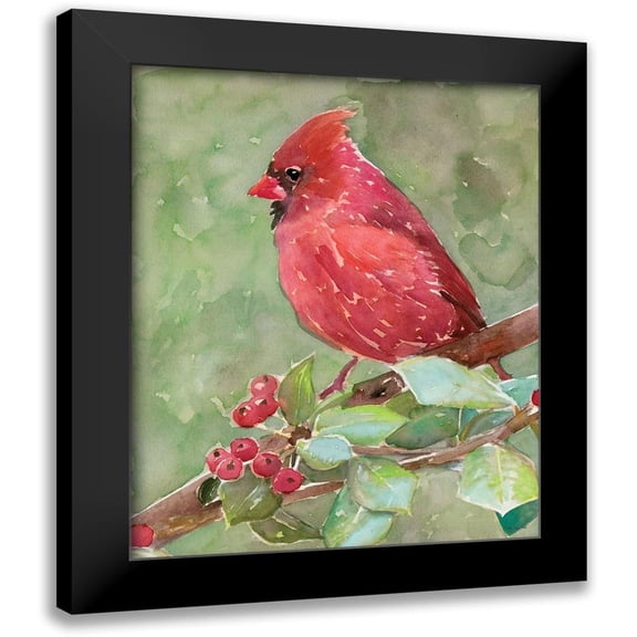 Stellar Design Studio 12x14 Black Modern Framed Museum Art Print Titled - Cardinal 2