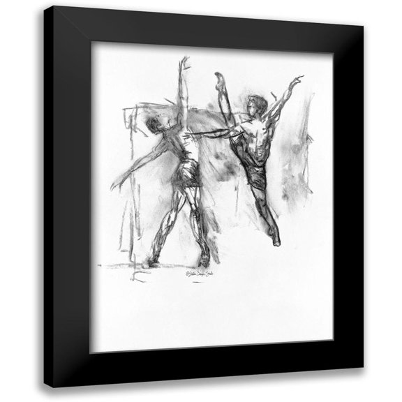 Stellar Design Studio 12x14 Black Modern Framed Museum Art Print Titled - Dance Figure 5