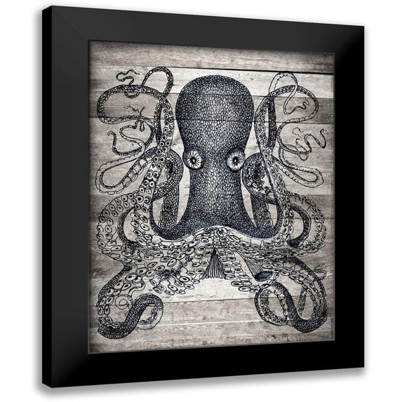 Stellar Design Studio 12x14 Black Modern Framed Museum Art Print Titled - Kraken II