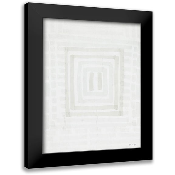 Stellar Design Studio 12x14 Black Modern Framed Museum Art Print Titled - Transparent Lines 2