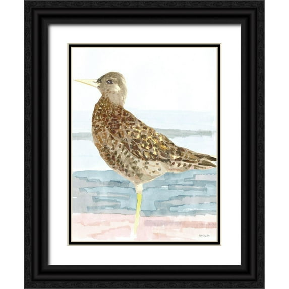 Stellar Design Studio 12x14 Black Ornate Wood Framed with Double Matting Museum Art Print Titled - Piper 2
