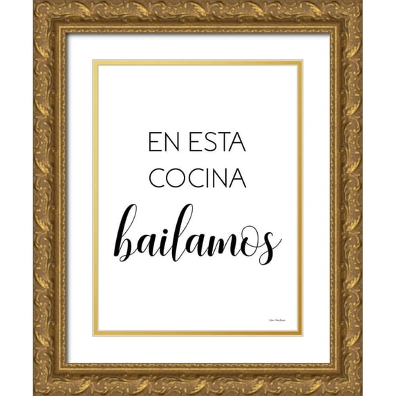 Stellar Design Studio 12x14 Gold Ornate Wood Framed with Double Matting Museum Art Print Titled - Spanish This Kitchen We Dance