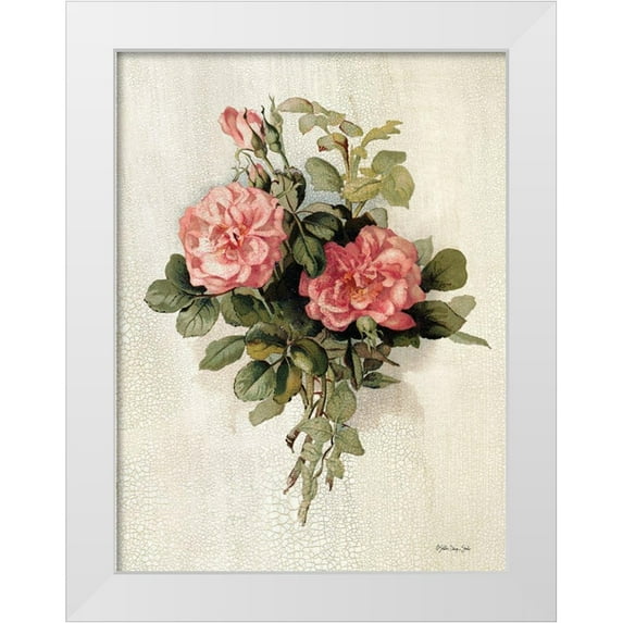 Stellar Design Studio 12x14 White Modern Wood Framed Museum Art Print Titled - Pink Roses