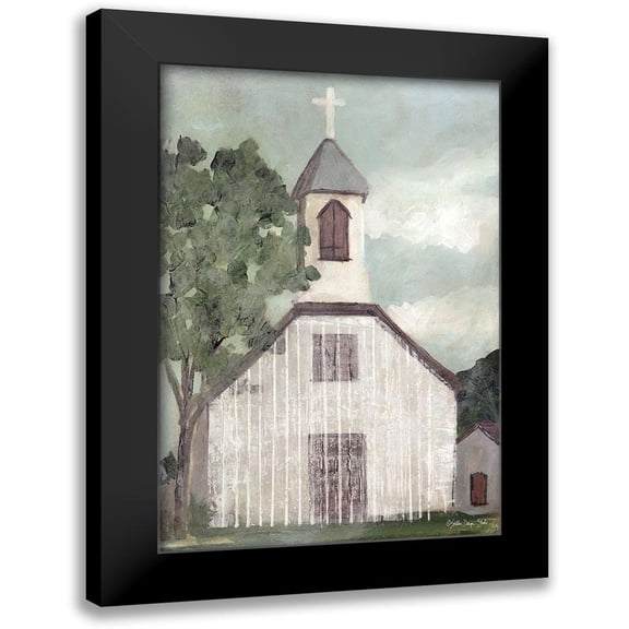 Stellar Design Studio 13x18 Black Modern Framed Museum Art Print Titled - Church 2