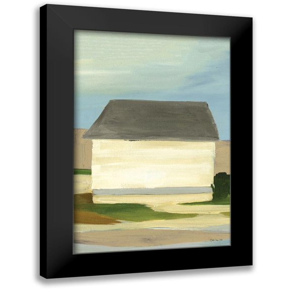 Stellar Design Studio 13x18 Black Modern Framed Museum Art Print Titled - Seaside Cottage 2