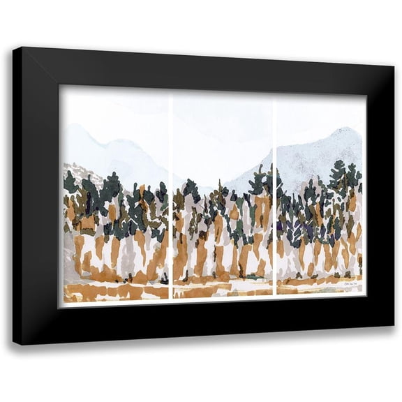 Stellar Design Studio 14x11 Black Modern Framed Museum Art Print Titled - Big Mountain Triptych