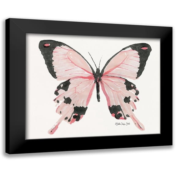 Stellar Design Studio 14x12 Black Modern Framed Museum Art Print Titled - Butterfly 1